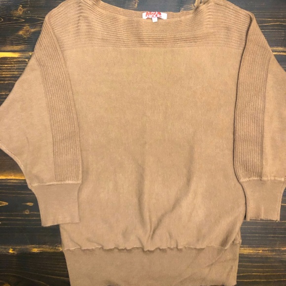 NWOT Carol Rose Women's Brown/Khaki Dolman Sweater SZ L - Picture 2 of 6